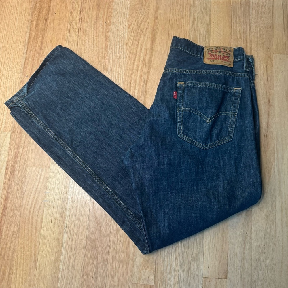 LEVI’S 569 Red Tab Loose Straight Leg Jeans Denim 100% Cotton Size 34 x 34 - Picture 4 of 14